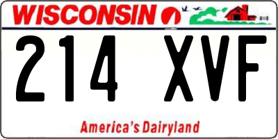 WI license plate 214XVF