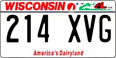 WI license plate 214XVG