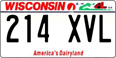 WI license plate 214XVL