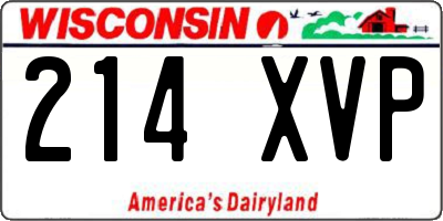 WI license plate 214XVP