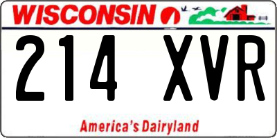 WI license plate 214XVR
