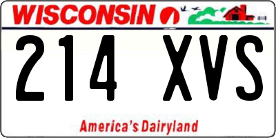 WI license plate 214XVS
