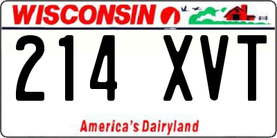 WI license plate 214XVT