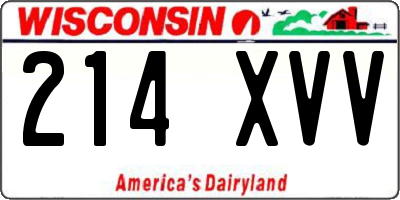 WI license plate 214XVV