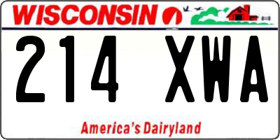 WI license plate 214XWA