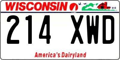 WI license plate 214XWD