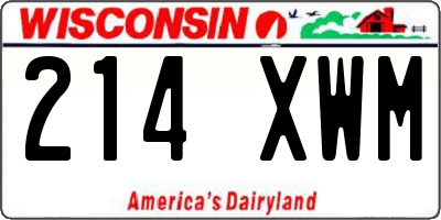WI license plate 214XWM