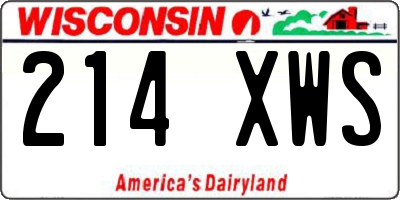 WI license plate 214XWS