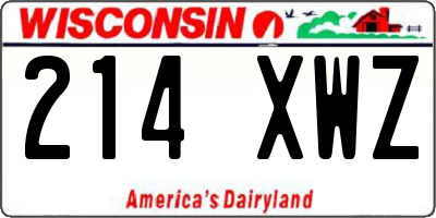 WI license plate 214XWZ