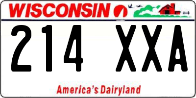 WI license plate 214XXA