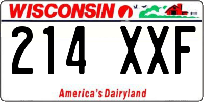 WI license plate 214XXF