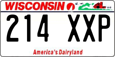 WI license plate 214XXP