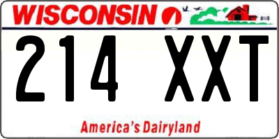 WI license plate 214XXT