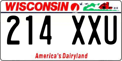 WI license plate 214XXU