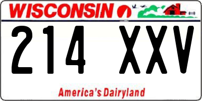 WI license plate 214XXV