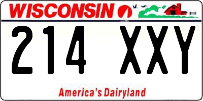 WI license plate 214XXY