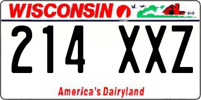 WI license plate 214XXZ