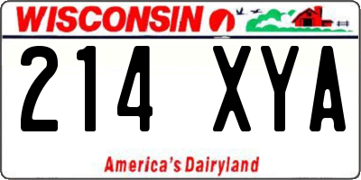 WI license plate 214XYA