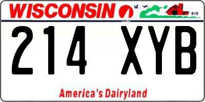 WI license plate 214XYB
