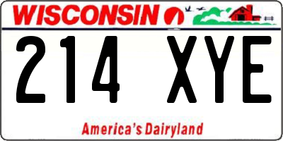 WI license plate 214XYE