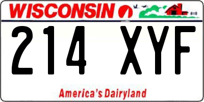WI license plate 214XYF