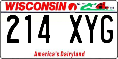 WI license plate 214XYG