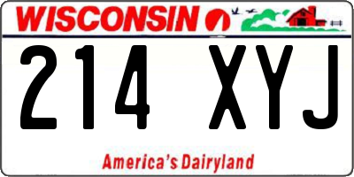 WI license plate 214XYJ