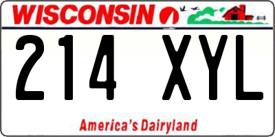 WI license plate 214XYL