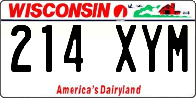 WI license plate 214XYM