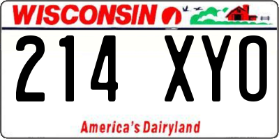 WI license plate 214XYO
