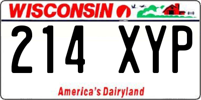 WI license plate 214XYP