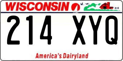 WI license plate 214XYQ
