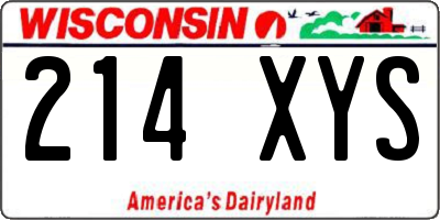 WI license plate 214XYS