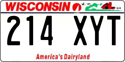 WI license plate 214XYT