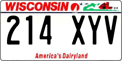 WI license plate 214XYV