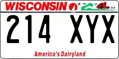 WI license plate 214XYX