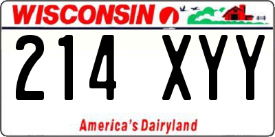 WI license plate 214XYY