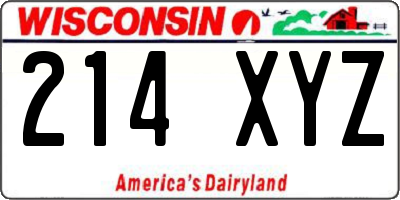 WI license plate 214XYZ