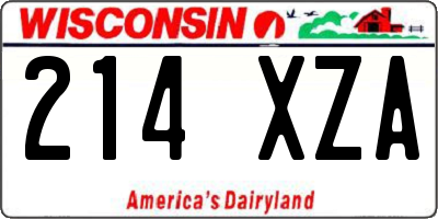 WI license plate 214XZA