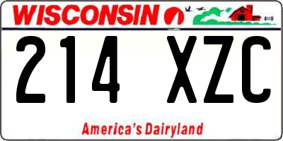 WI license plate 214XZC