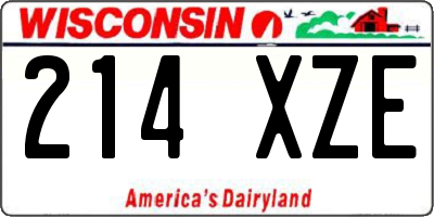WI license plate 214XZE