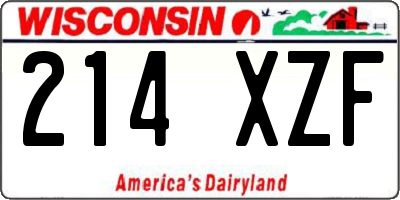 WI license plate 214XZF