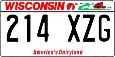 WI license plate 214XZG