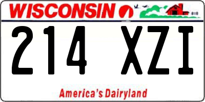 WI license plate 214XZI