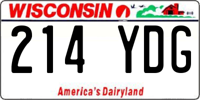 WI license plate 214YDG