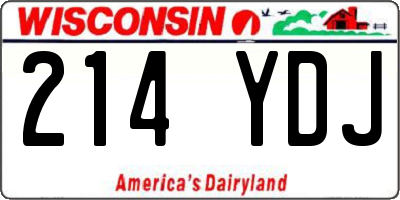WI license plate 214YDJ