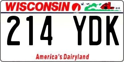 WI license plate 214YDK