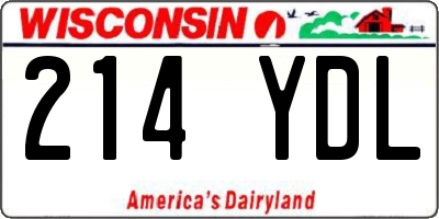 WI license plate 214YDL