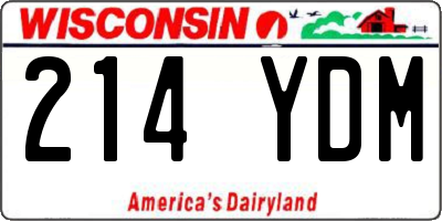 WI license plate 214YDM