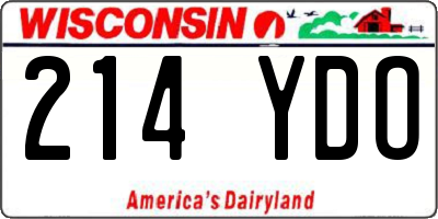 WI license plate 214YDO